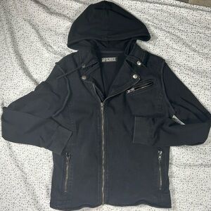 Lip Service Vintage Black hooded Jacket with Silver Accents